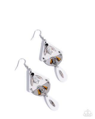 Abstract Articulation - White Earring