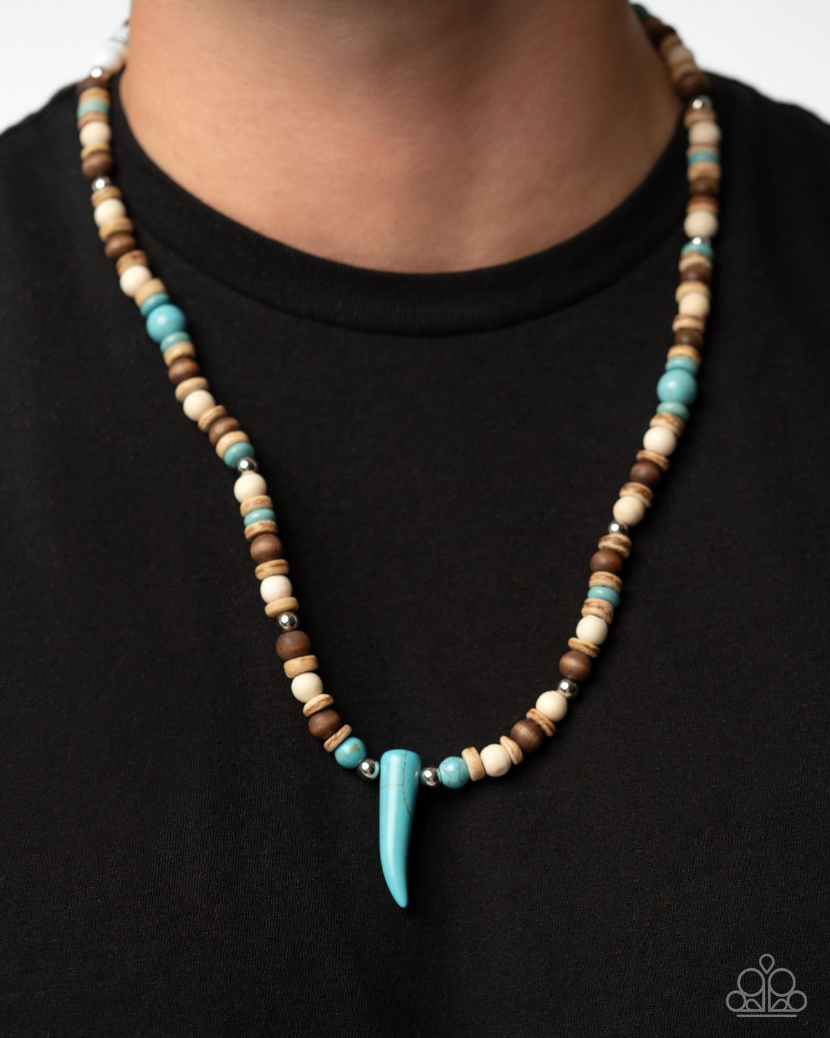 Pointed Patchwork - Blue Necklace
