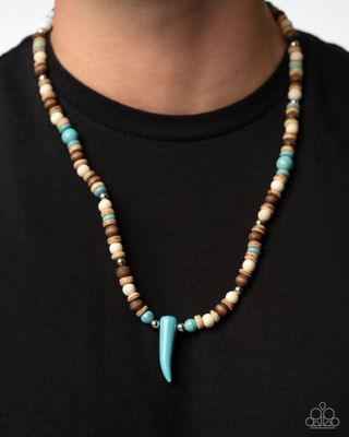 Pointed Patchwork - Blue Necklace