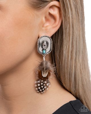 Feathered Fairy Tale - Brown Earring