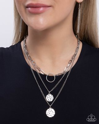 Hammered Halo - Silver Necklace