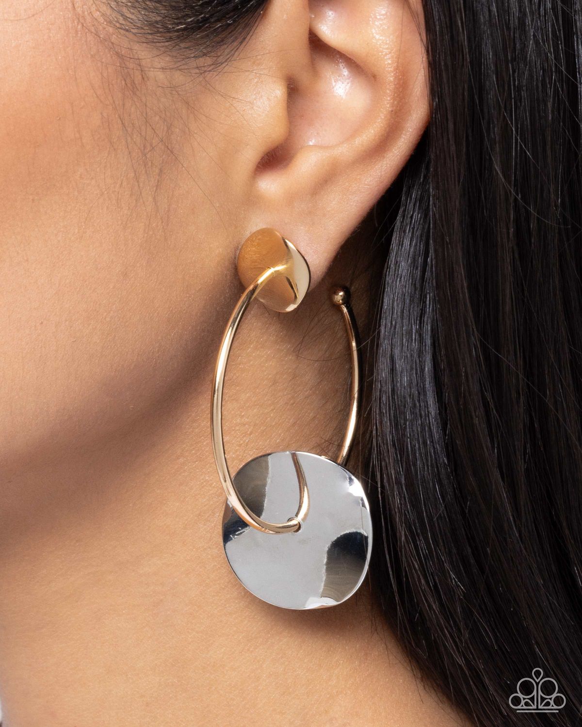 Textured Trouble - Multi Gold/Silver Earring