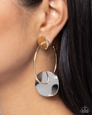 Textured Trouble - Multi Gold/Silver Earring