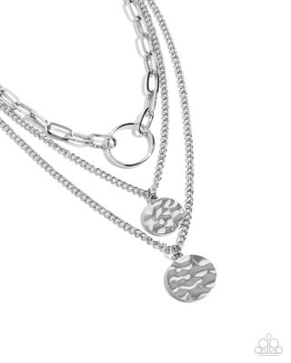 Hammered Halo - Silver Necklace