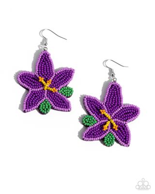 Seed Bead Symmetry - Purple Earring
