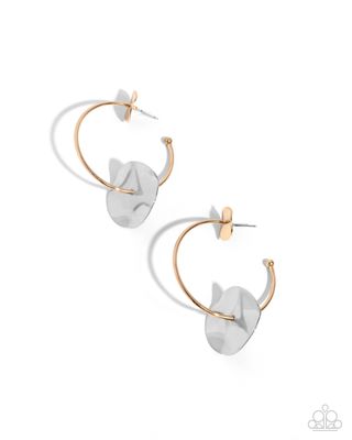 Textured Trouble - Multi Gold/Silver Earring
