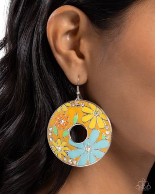 Embroidered Elegance - Yellow Earring