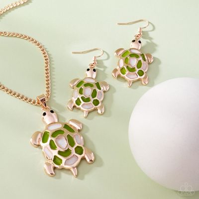 Turtle Theme -  Gold Necklace/Earring Set
