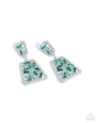 Glistening Gala - Green Earrings