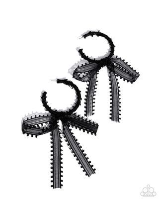 Brand New Bow - Black Hoop Earring