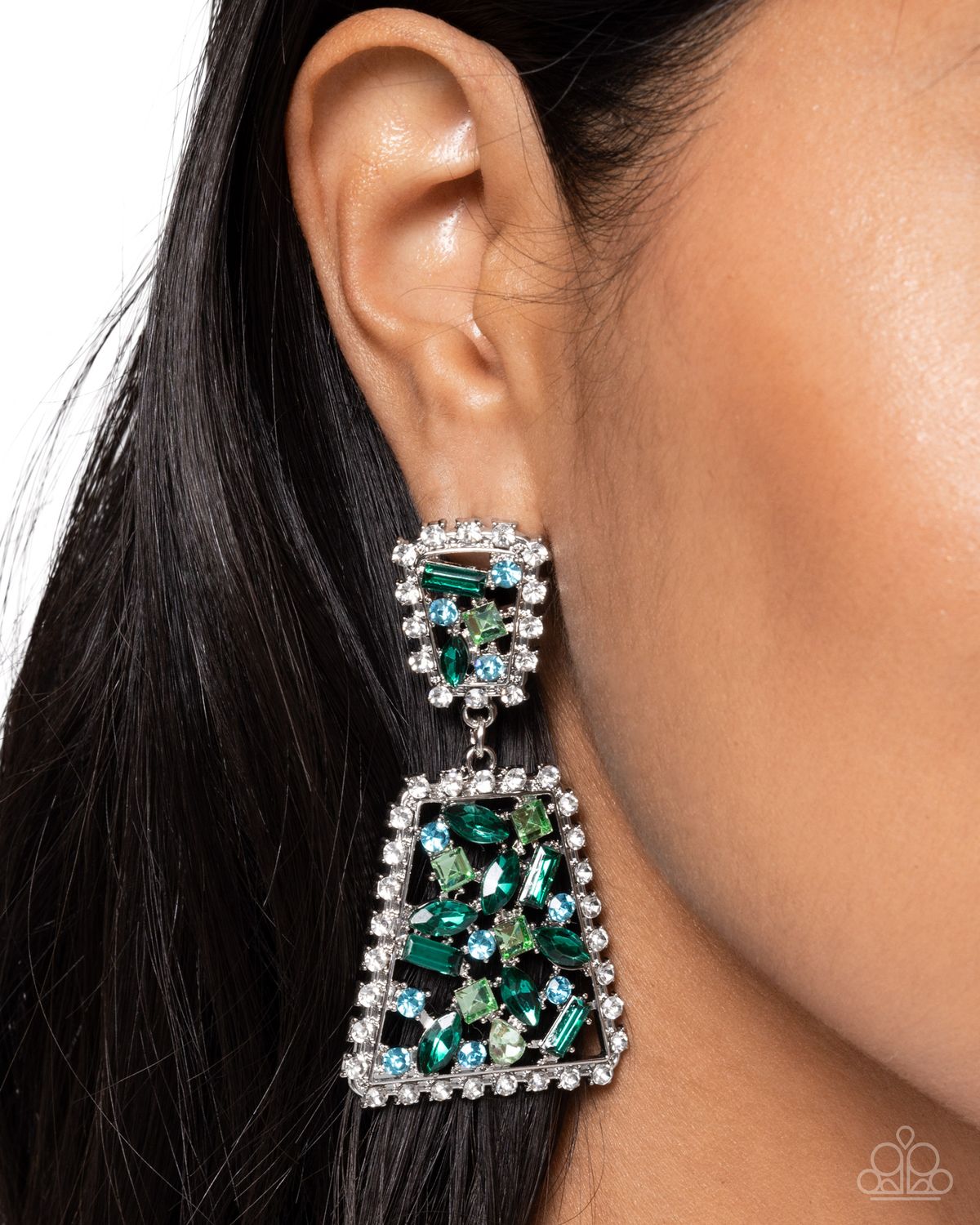 Glistening Gala - Green Earrings