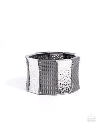 Textured Title - Silver Bracelet