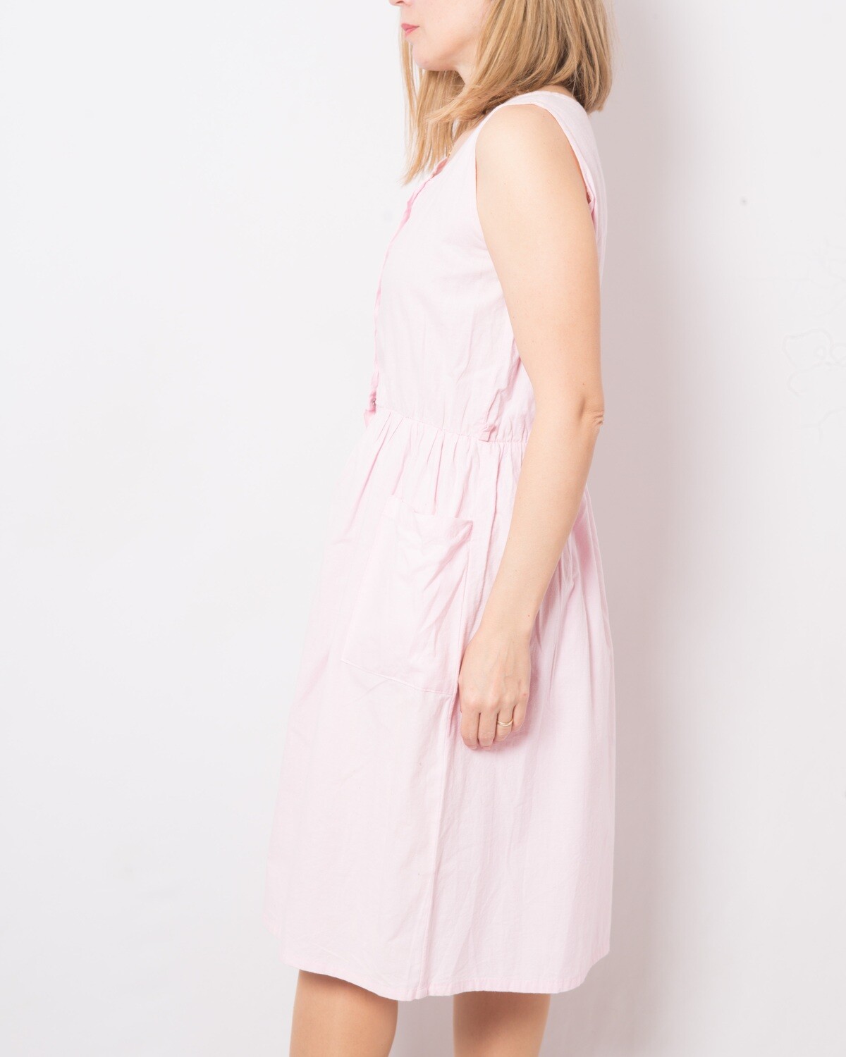 90s Pink Button Down Sundress Women