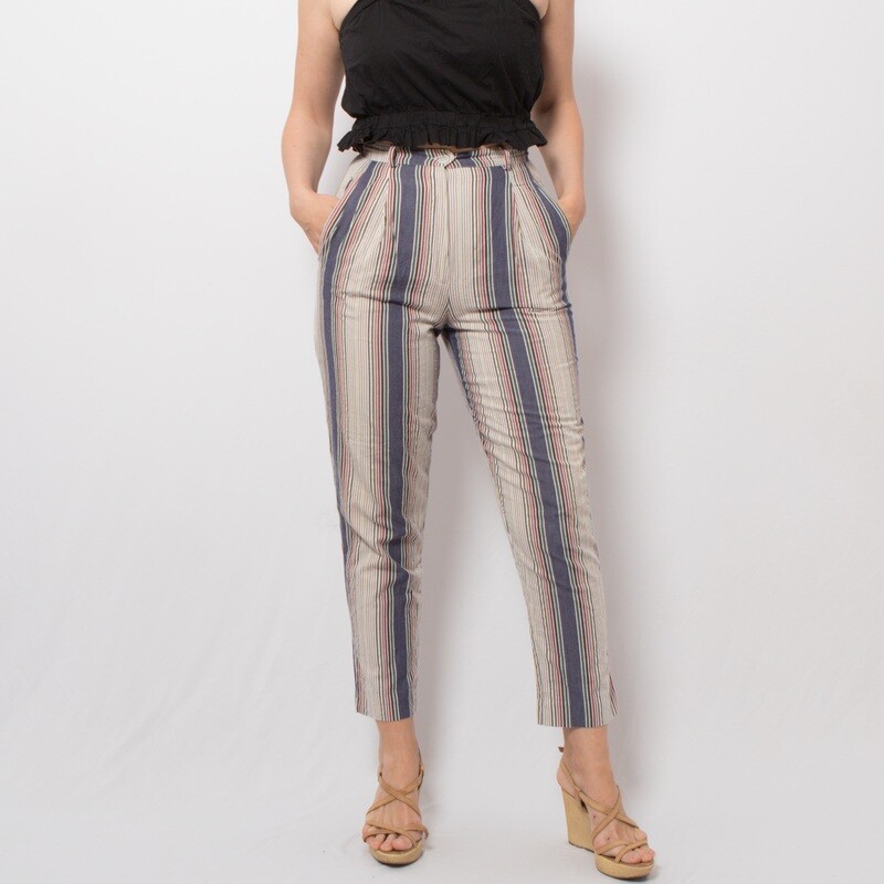 MABB Vintage Striped Trousers High Waisted