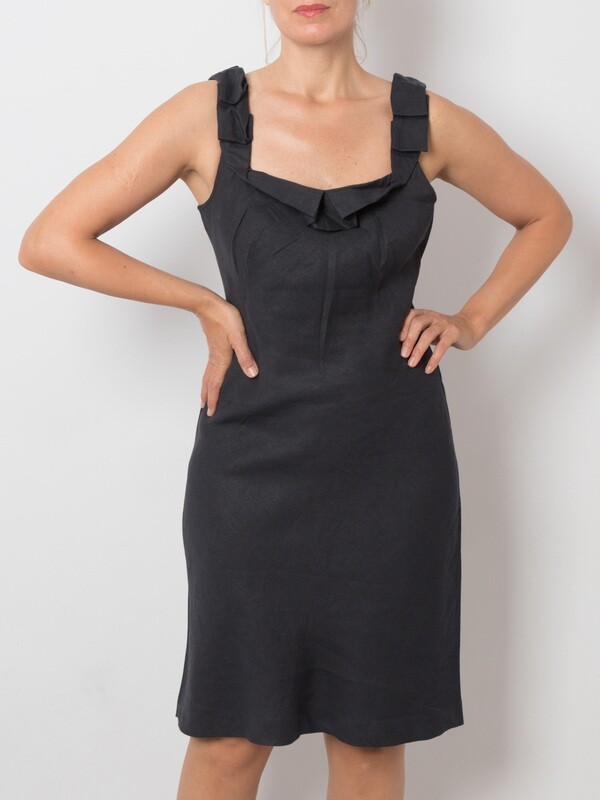 ASPESI Black Linen Dress Elegant