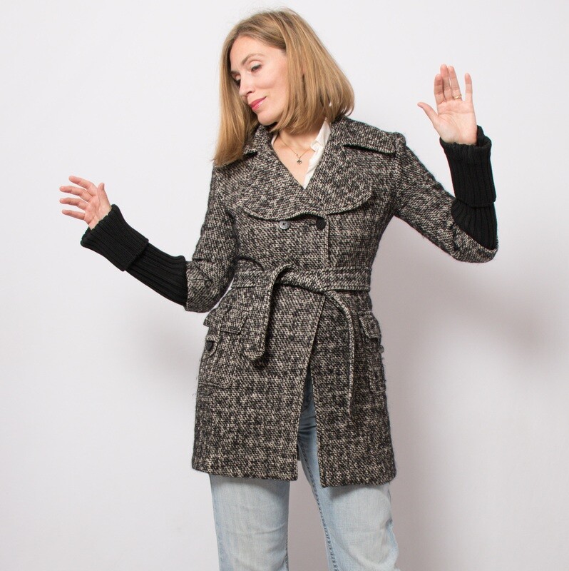 PATRIZIA PEPE Tweed Wool Coat