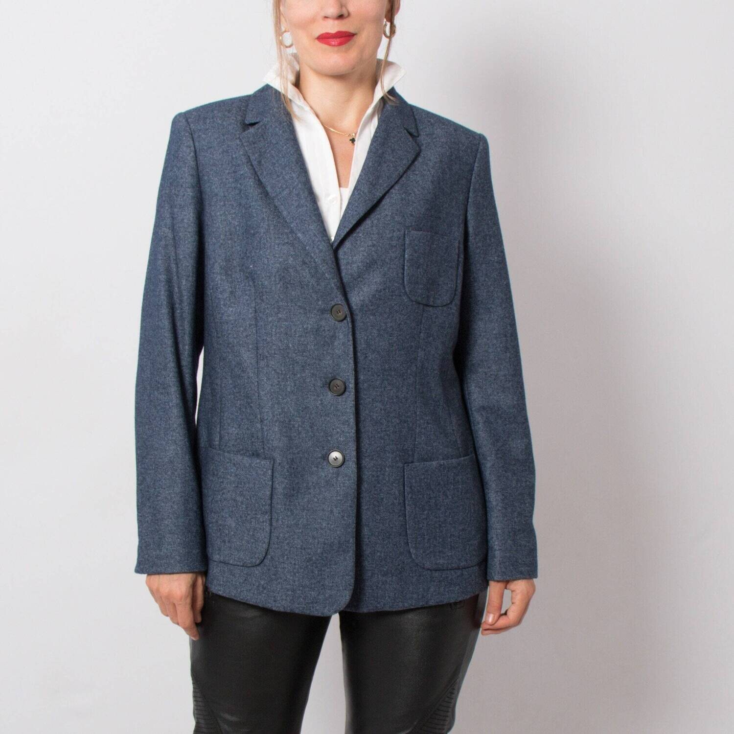 MARCONA Tweed Blue Blazer Women