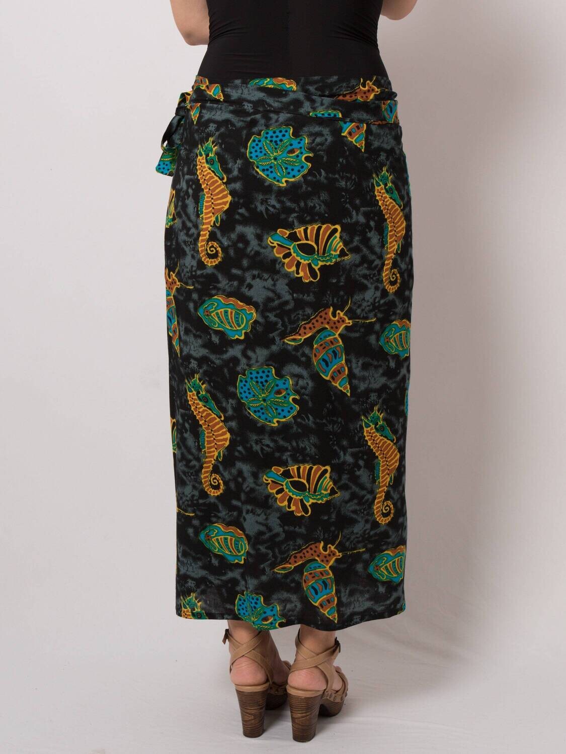 Vintage Long Cotton Wrap Skirt