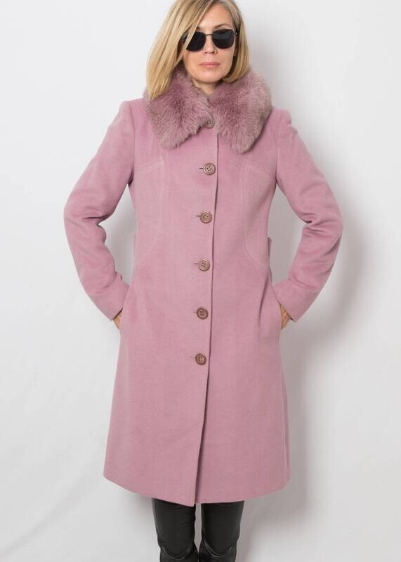 Pink Angora Wool Coat