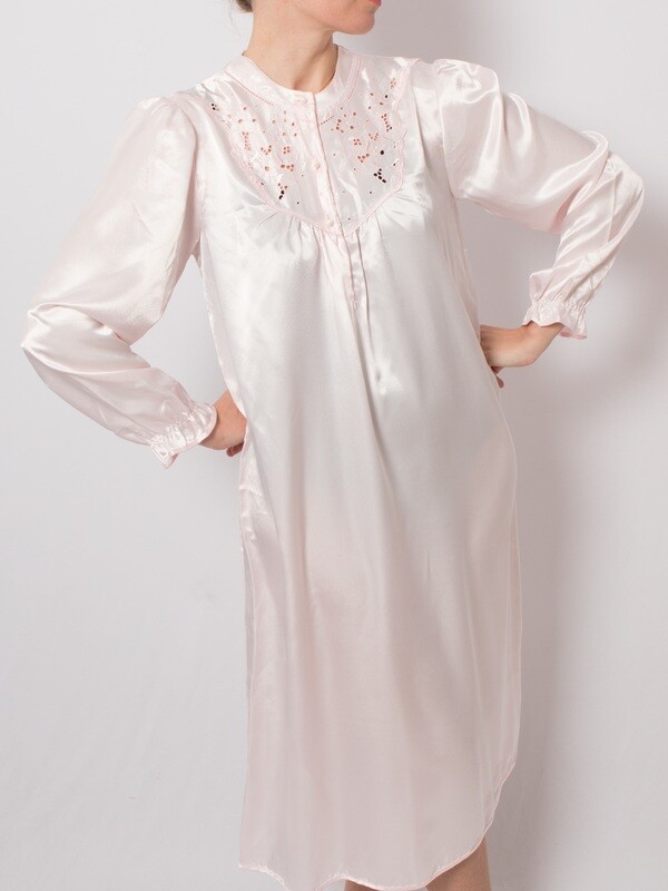 Vintage Nylon Babydoll Nightgown Satin Negligee