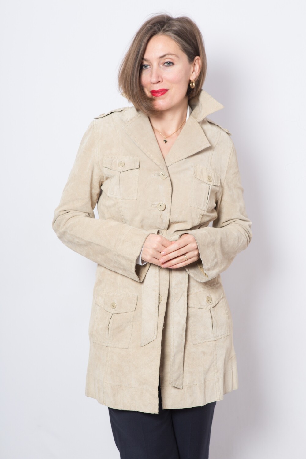 Vintage Suede Trench Coat