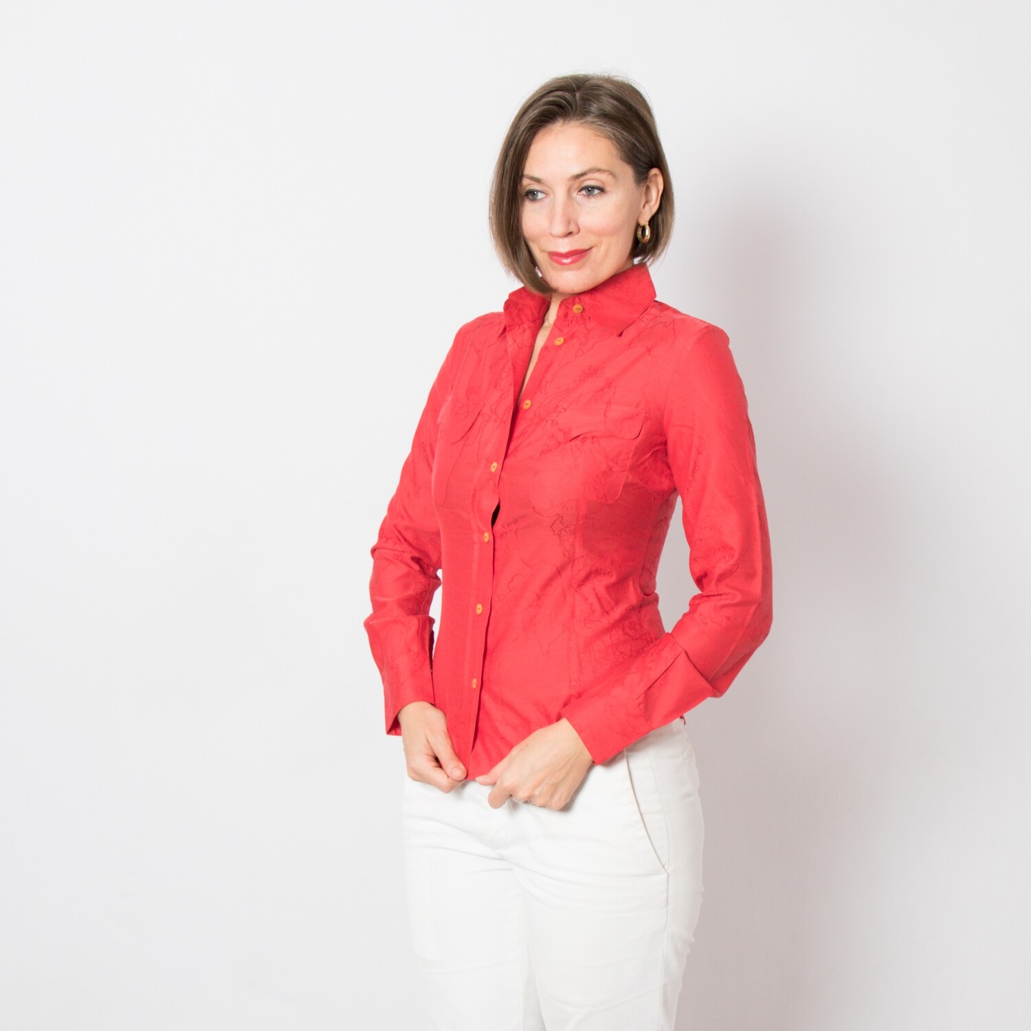 Alviero Martini Tailored Red Map Shirt