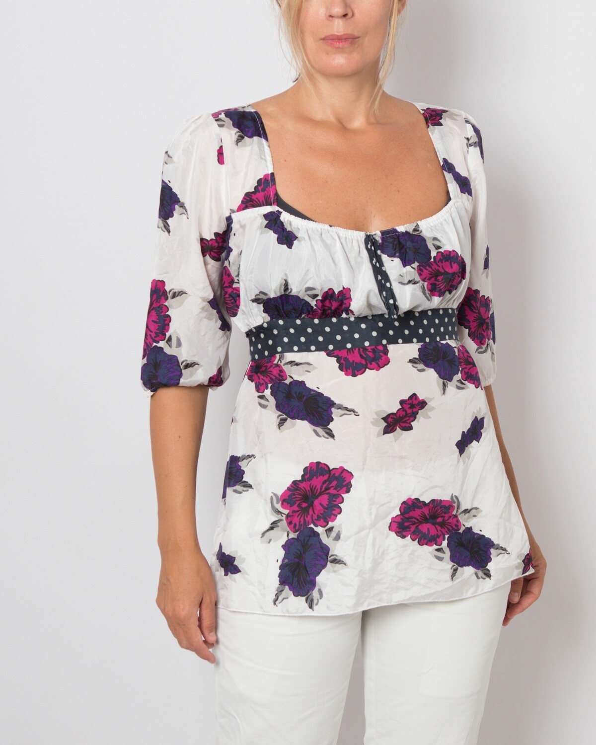 Floral Empire Waist Blouse