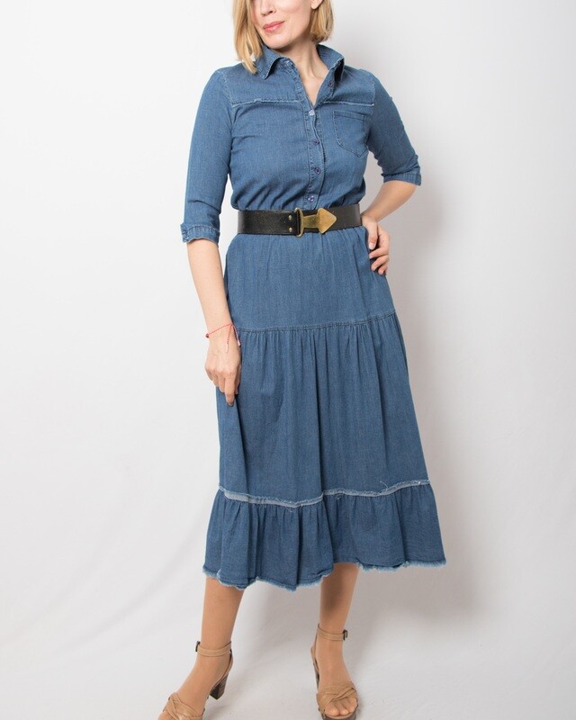 Vintage Denim Shirtwaist Dress
