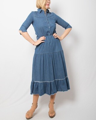 Vintage Denim Shirtwaist Dress
