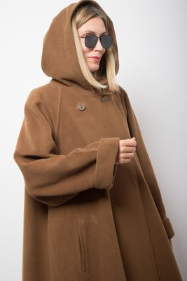 Vintage Swing Wool Hooded Coat