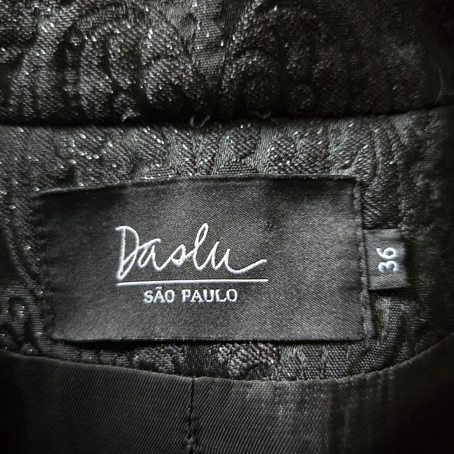 Daslu São Paulo Black Brocade Jacket Timeless Elegance Small Size Gift for Girlfriend