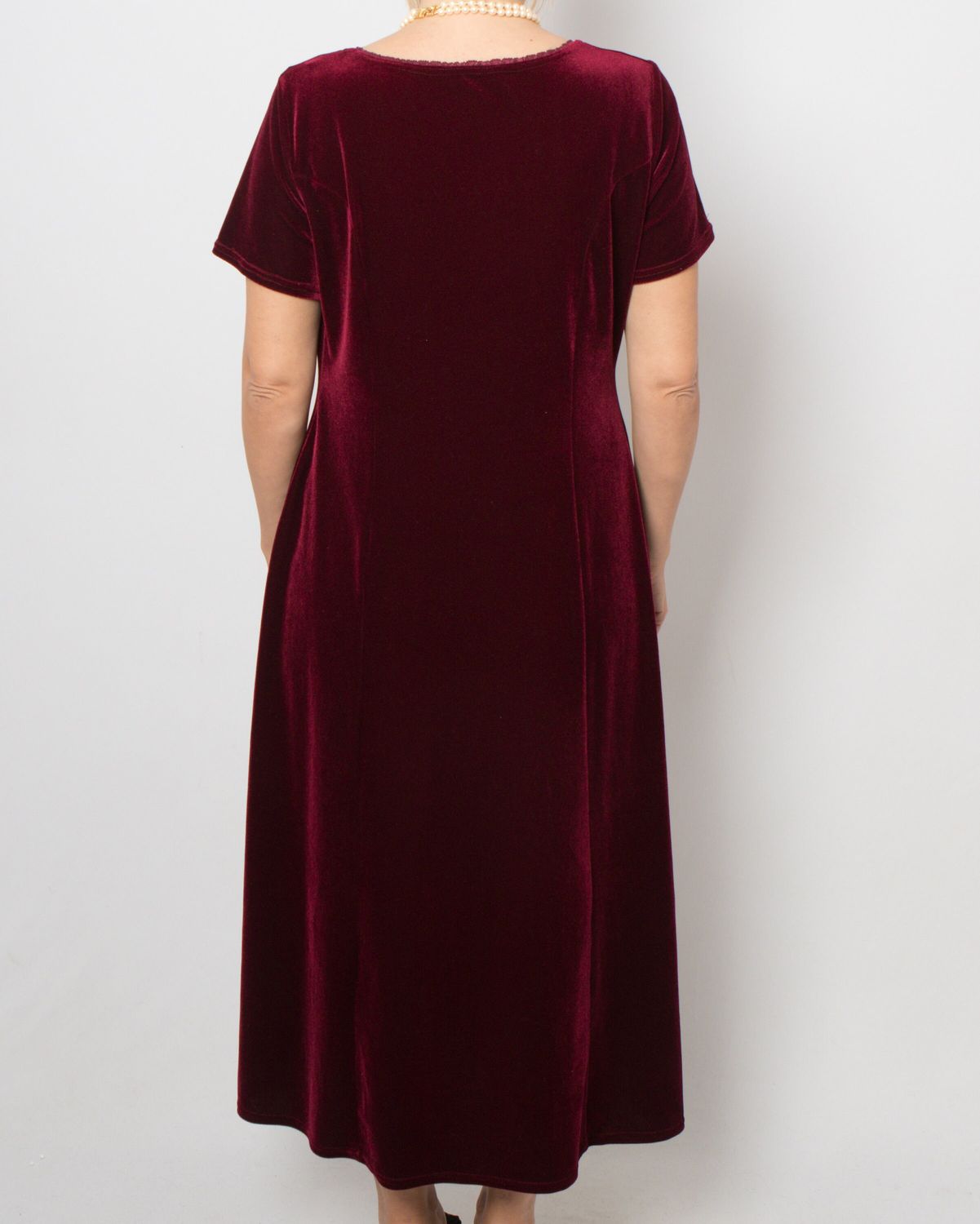 90s Midi Velvet Dress Burgundy Christmas Opera Formal Evening Wear Medium Size