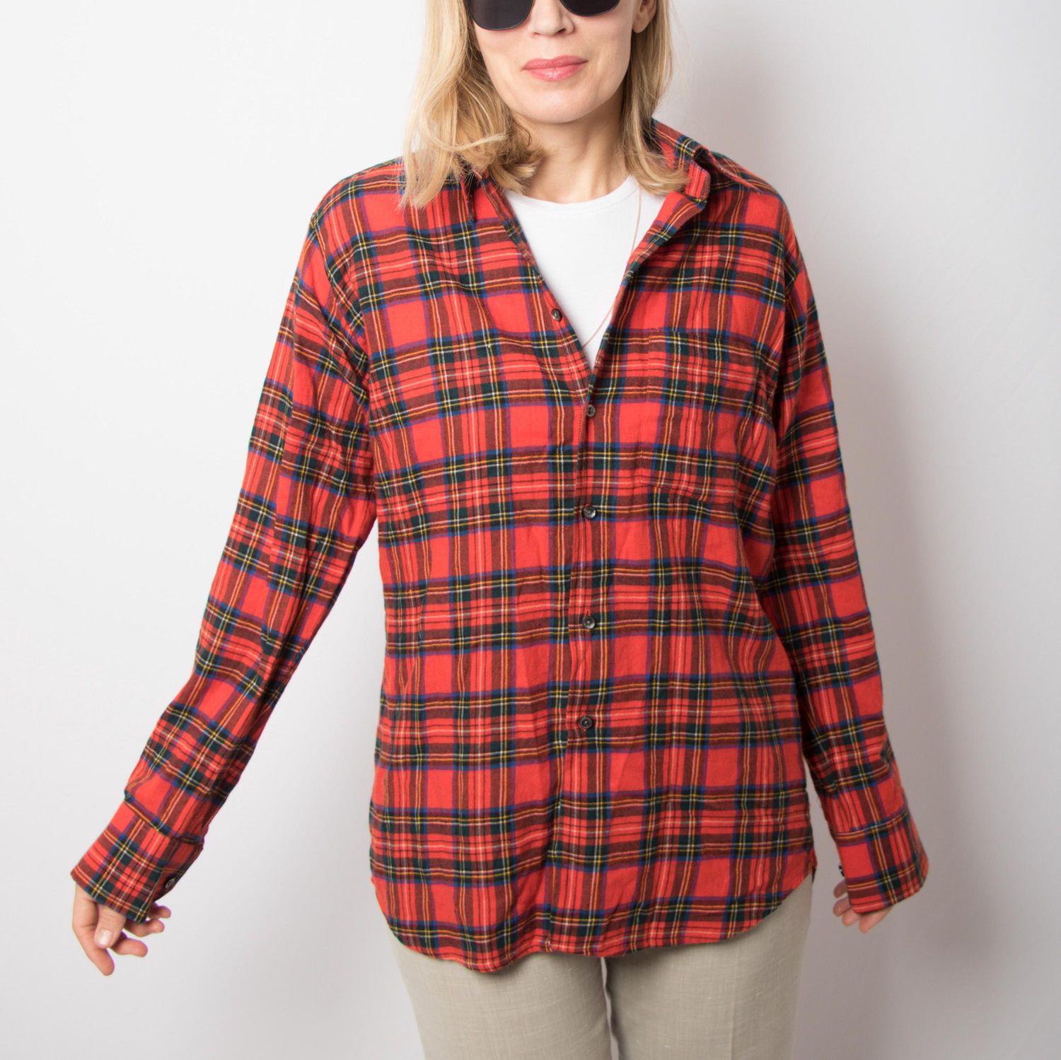 Vintage VIYELLA Tartan Plaid Shirt Wool Christmas Vibes Medium Size