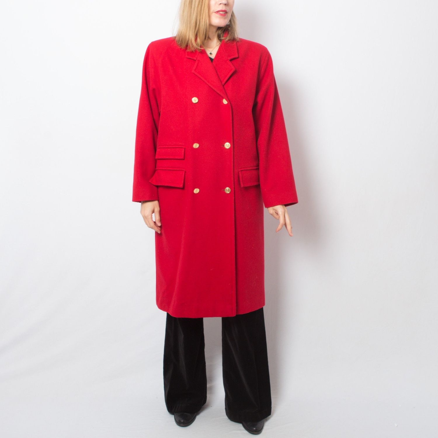 PENNYBLACK Red Double Breasted Wool Coat Group Max Mara Coat Medium Size Gift for Girlfriend