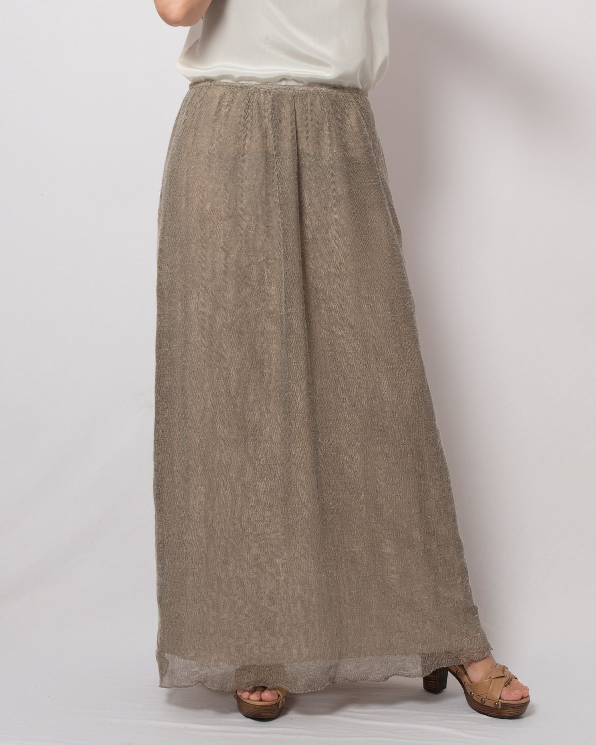 Vintage Mesh Maxi Skirt Linen Knit Medium Size W 31 Made in italy