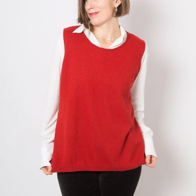 PERSONA Wool Sweater Vest Women Christmas Holiday Angora Cashmere Vest Large Size Gift