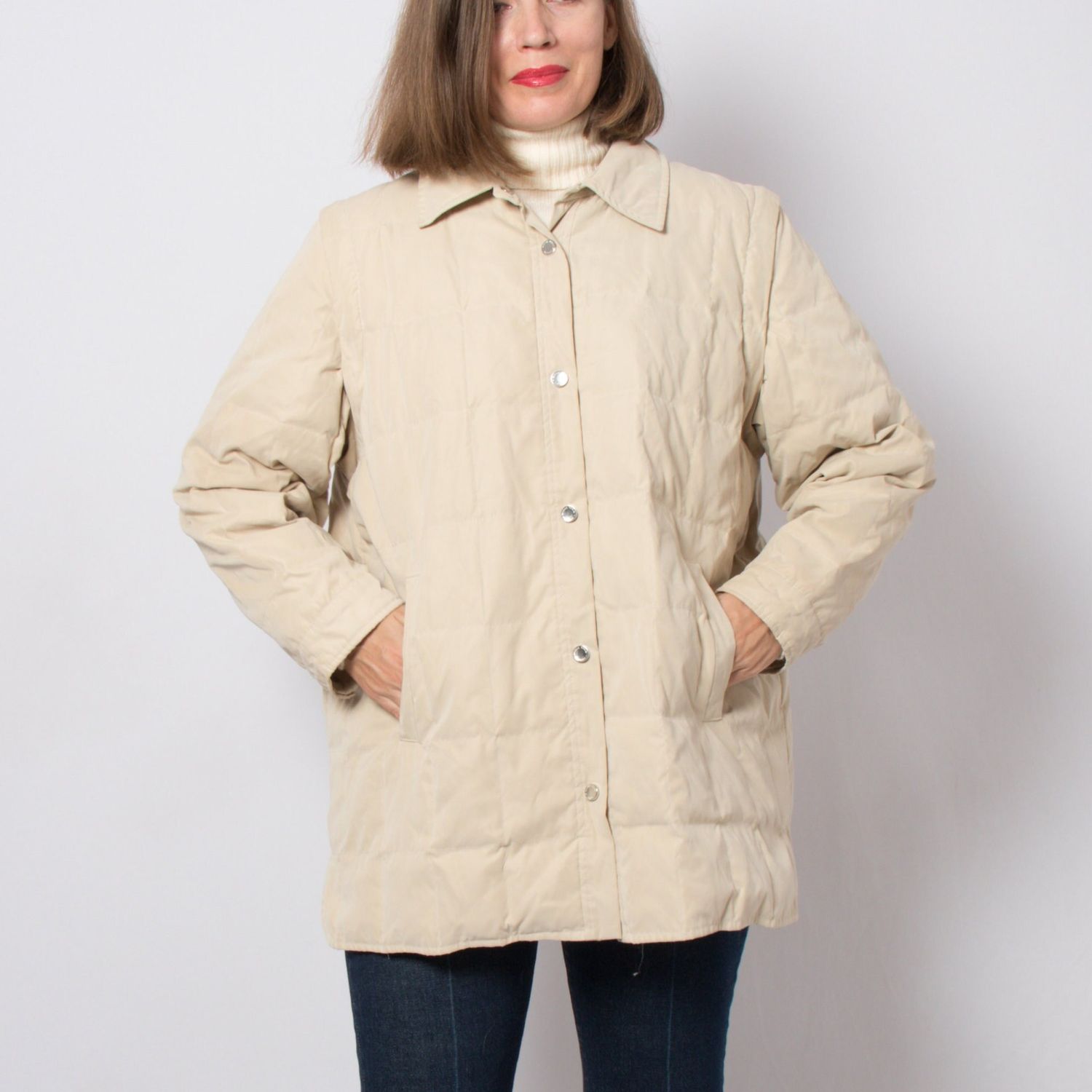 MARINA RINALDI Voyage Quilted Liner Jacket Goose Down Large Size Group Max Mara