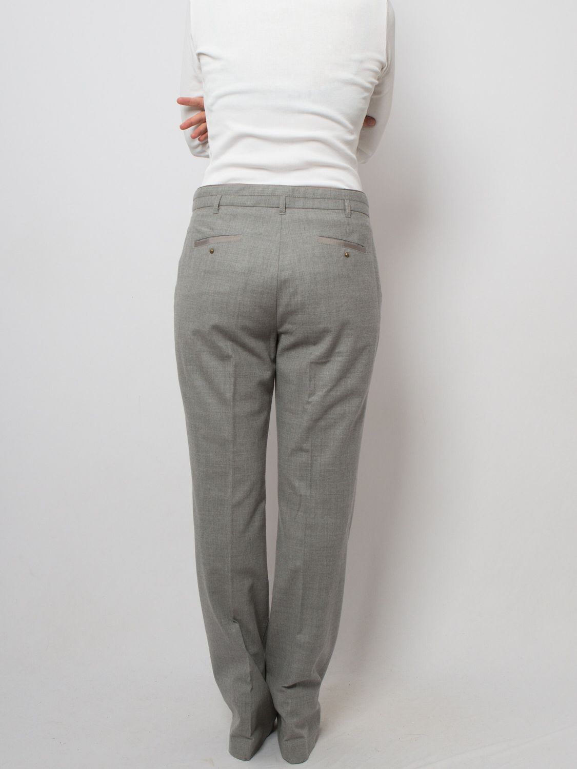 ESCADA Sport Grey Pleated Wool Pants Women Office Lady Wear W 33