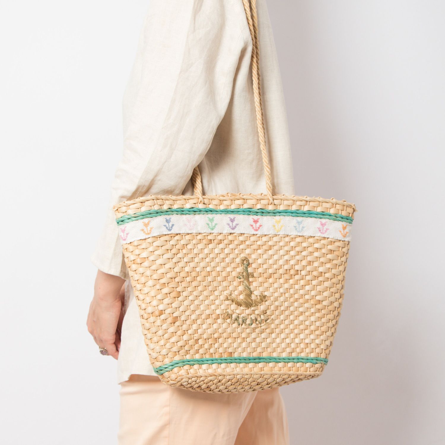 Vintage Straw Bag Straw Tote Straw Market Tote