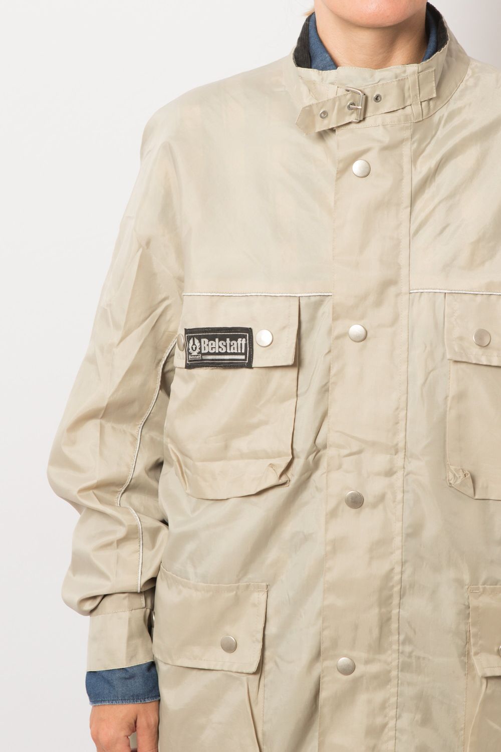 BELSTAFF Jacket Beige Nylon Parka Size L Gift for Boyfriend, Husband Partner Father