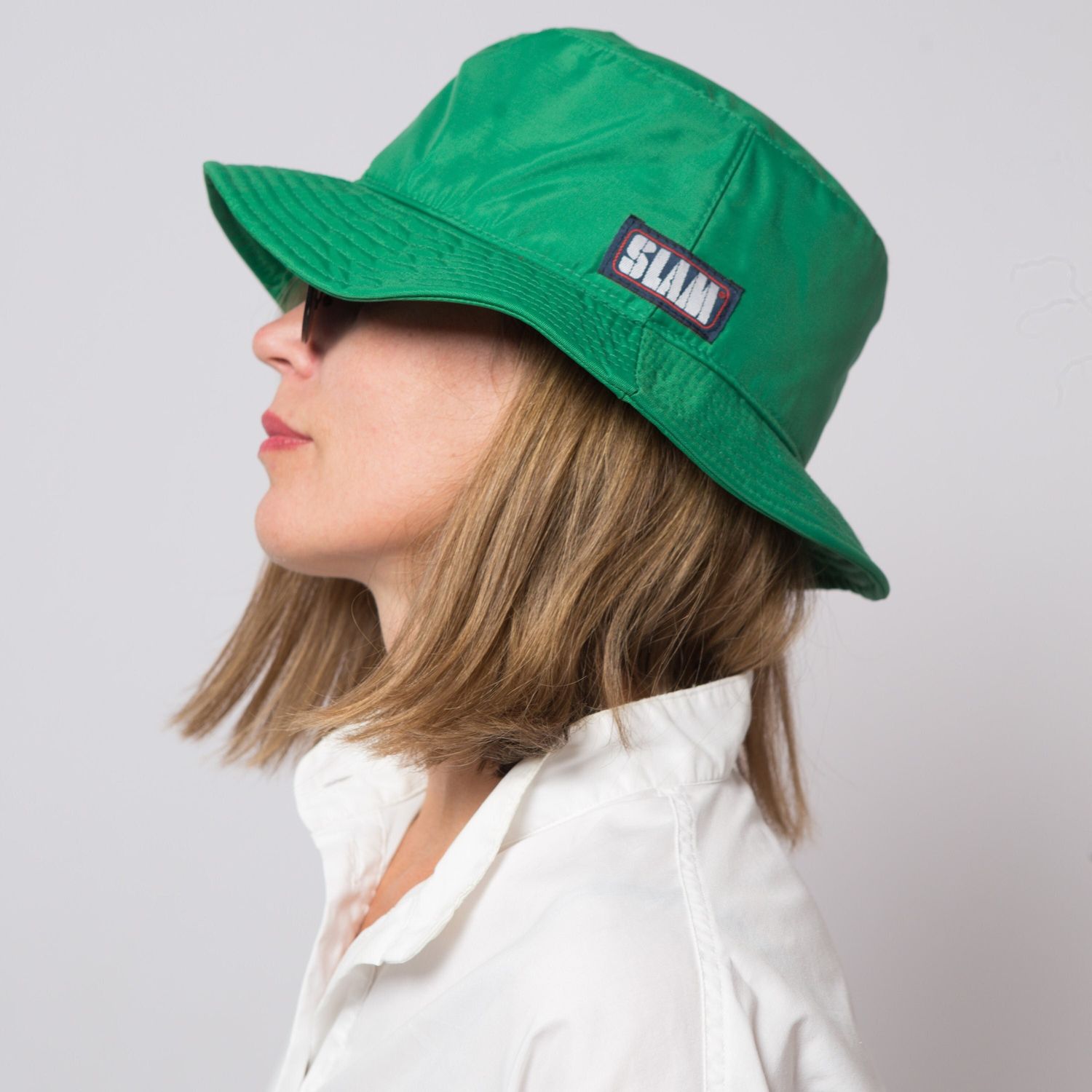 RARE Vintage SLAM Green Nylon Bucket Hat Y2K Sporty Sailing Hat Gift for Girlfriend Boyfriend