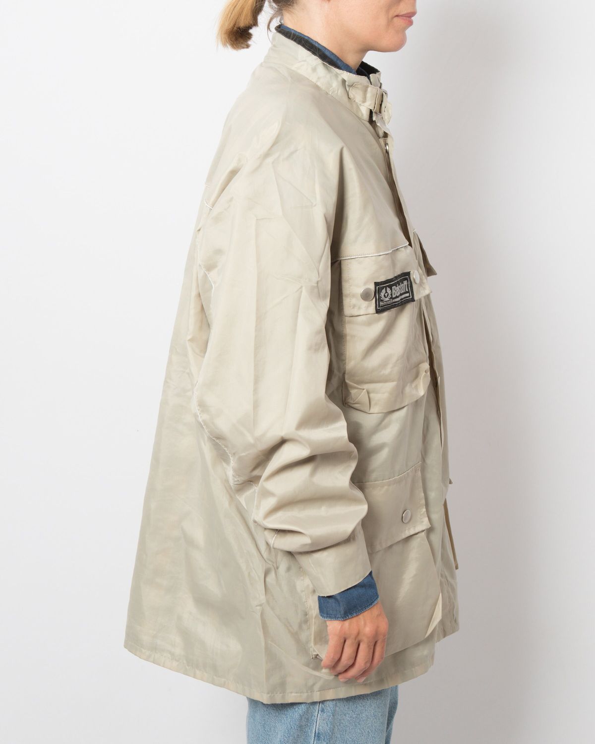 BELSTAFF Jacket Beige Nylon Parka Size L Gift for Boyfriend, Husband Partner Father