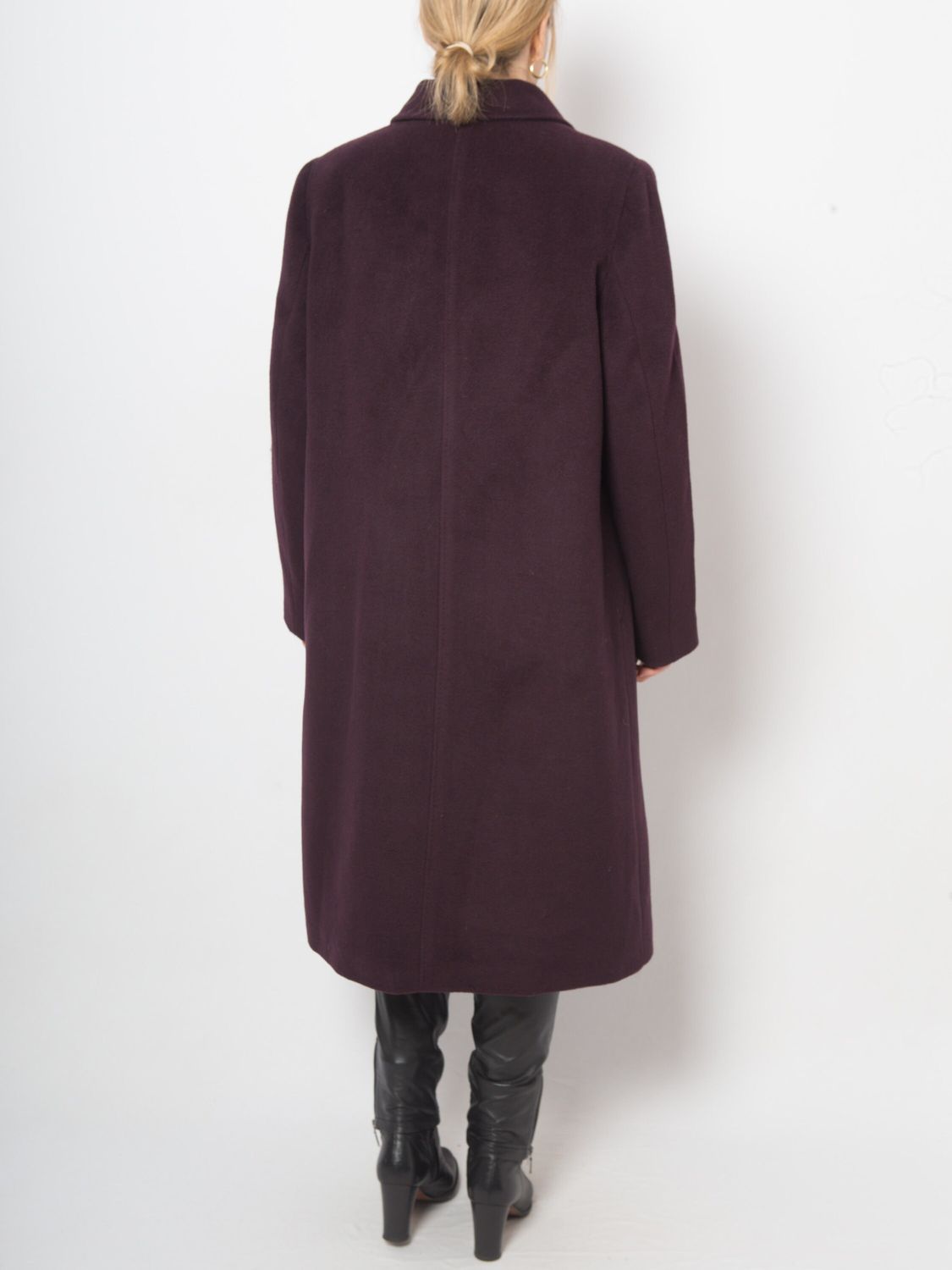 Vintage Long Purple Wool Coat Lux Warm Winter Wool Purple Overcoat Medium Size