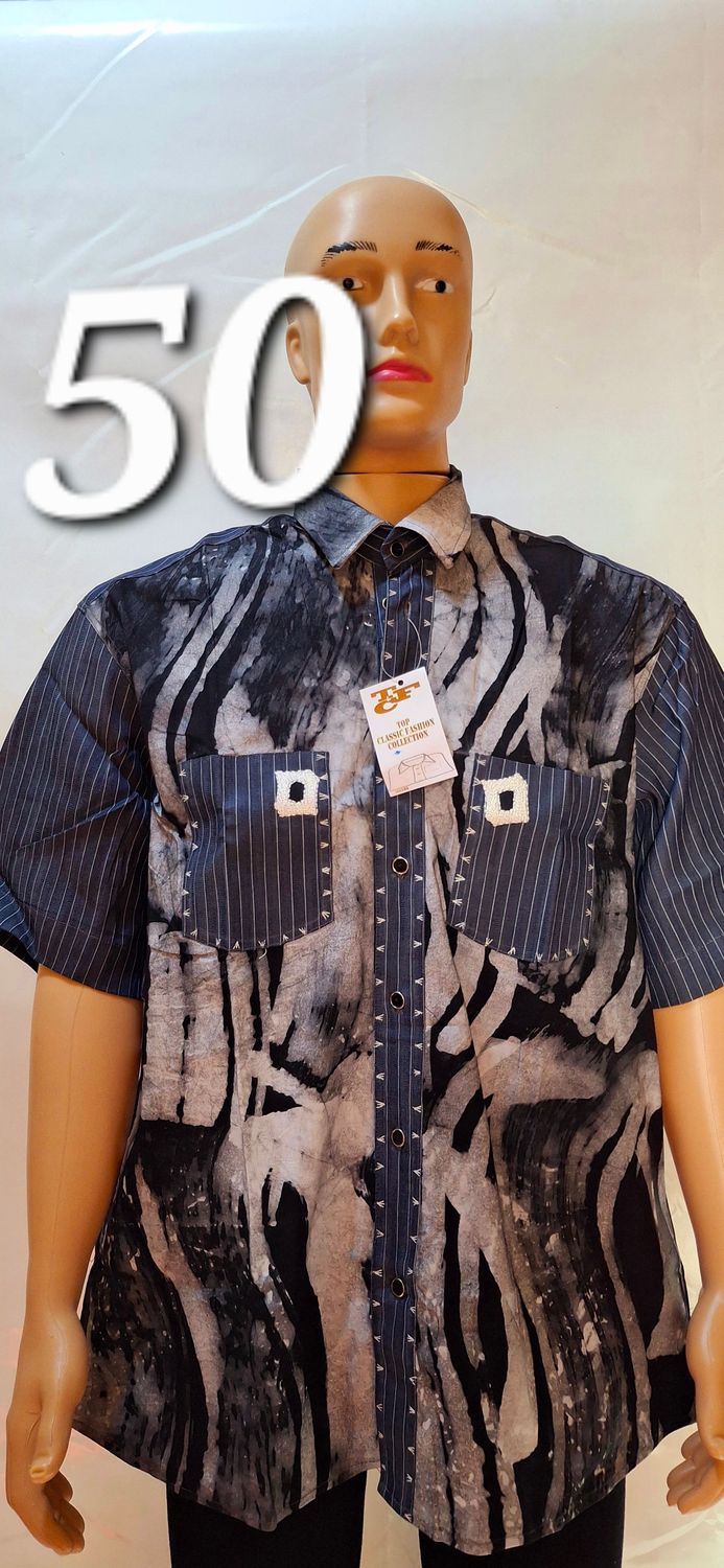 Sample Grey and black short sleeve shirt