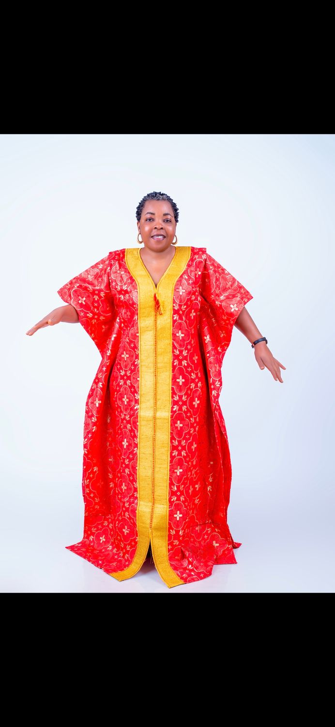 Sample red female long gown