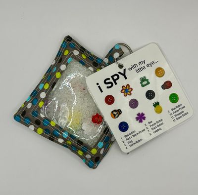 I Spy - Blue &amp; Green Polka Dots