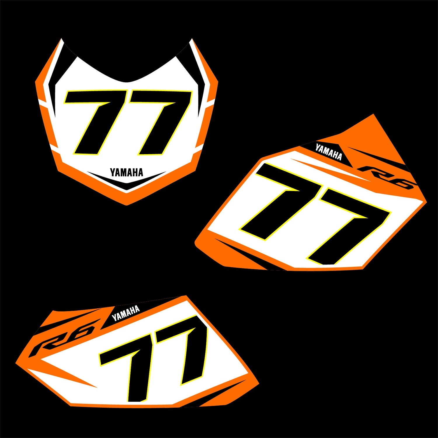 Yamaha R6 2017 - 2023 Racing Number Plate Kits - 77