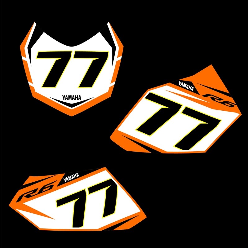 Yamaha R6 2017 - 2023 Racing Number Plate Kits - 77