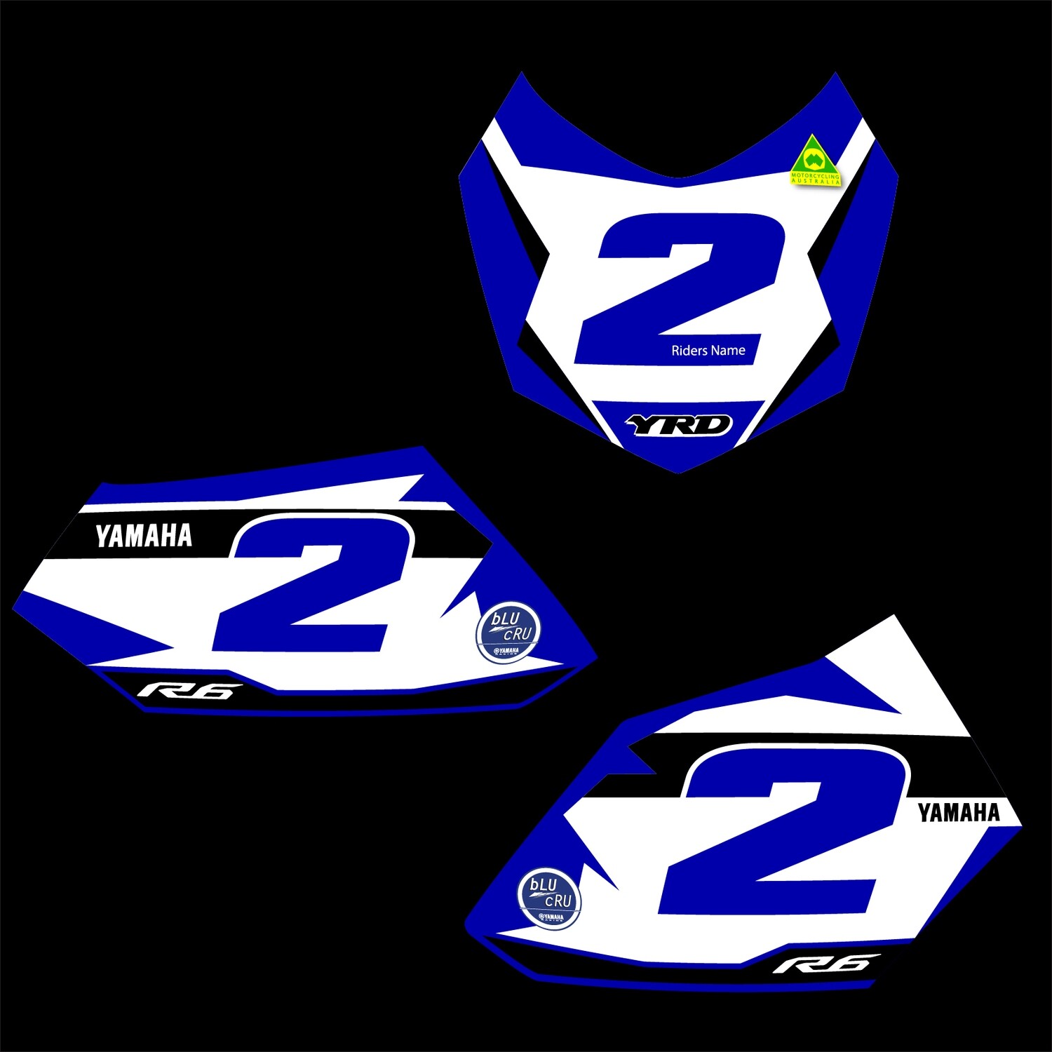 Yamaha R6 2017 - 2023 Racing Number Plate Kits - Vivid