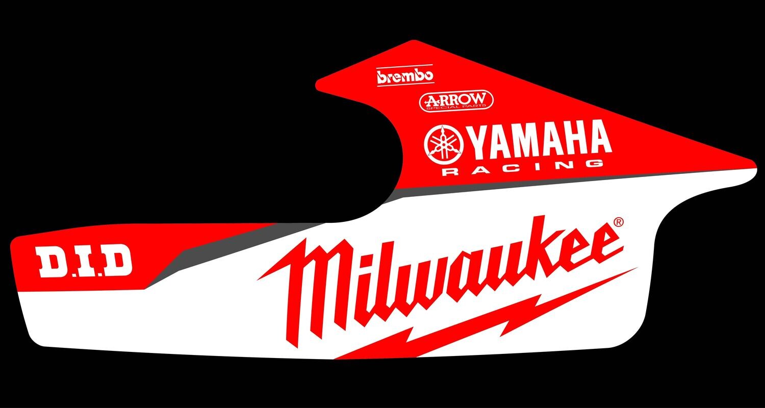2017 - 2023 Yamaha R6 Swing Arm decals, Style: R6 Milwaukee